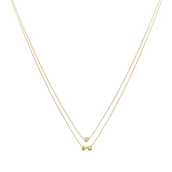 DAINTY HEART CHARM LAYERED NECKLACE