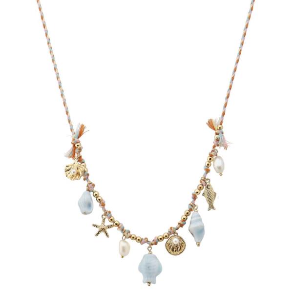 SEALIFE MULTI CHARM BEADED NECKLACE