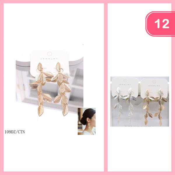 LEAF DANGLE EARRING (12 UNITS)