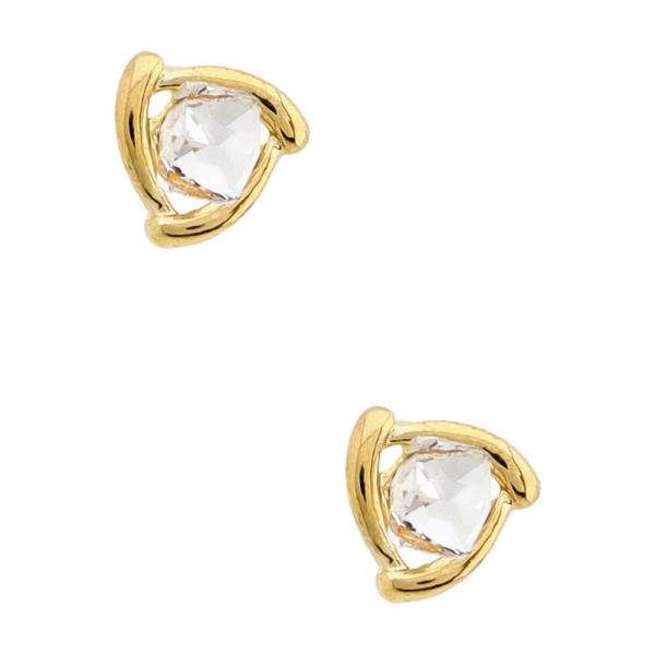 CRYSTAL METAL STUD EARRING