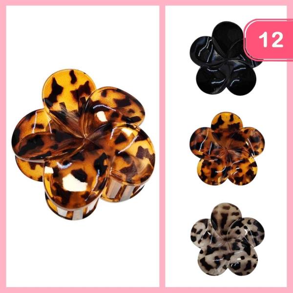 FLOWER HAIR CLAW CLIP (12 UNITS)