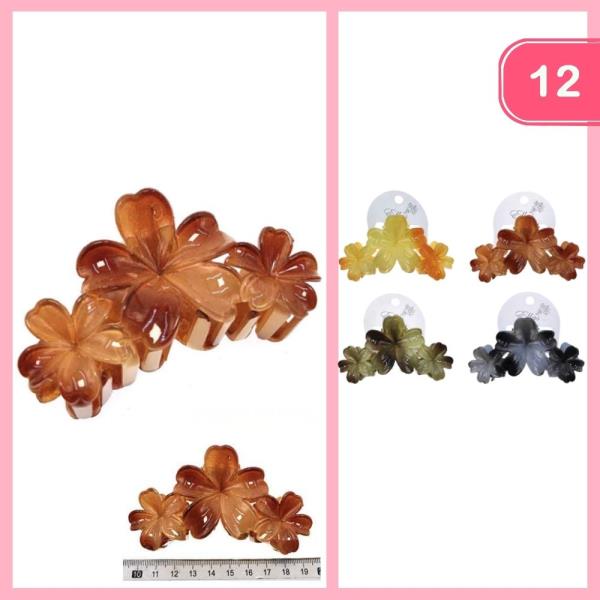 FLOWER HAIR CLAW CLIP (12 UNITS)