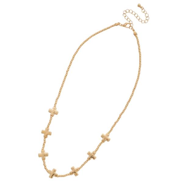 CROSS HEART BEADED NECKLACE