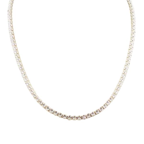 18K BRASS RHINESTONE TENNIS NECKLACE