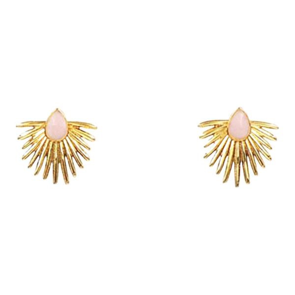 18K BRASS SUNBURST ACCENT EARRING