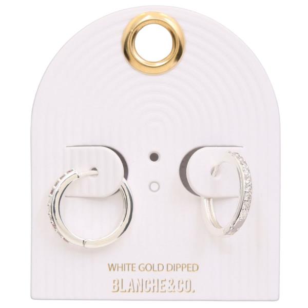 RHINESTONE EDGE HOOP GOLD DIPPED EARRING