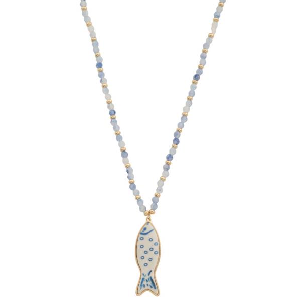 FISH CHARM BEADED NECKLACE