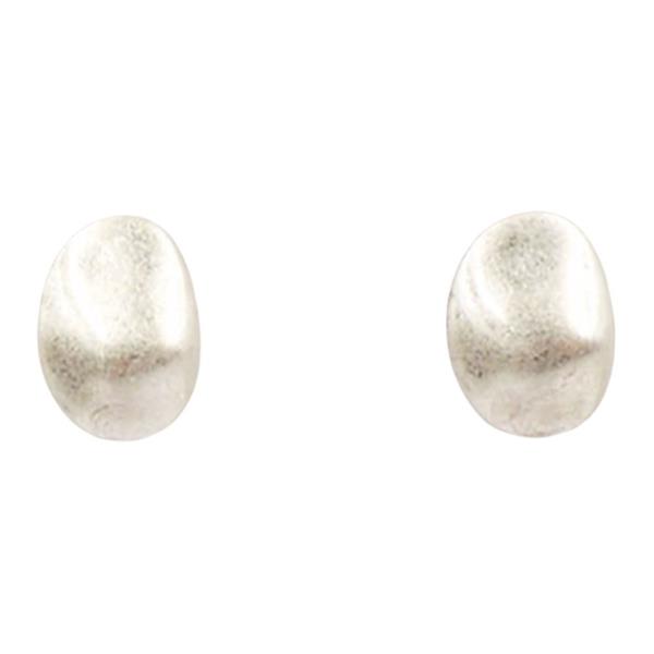 OVAL METAL STUD EARRING