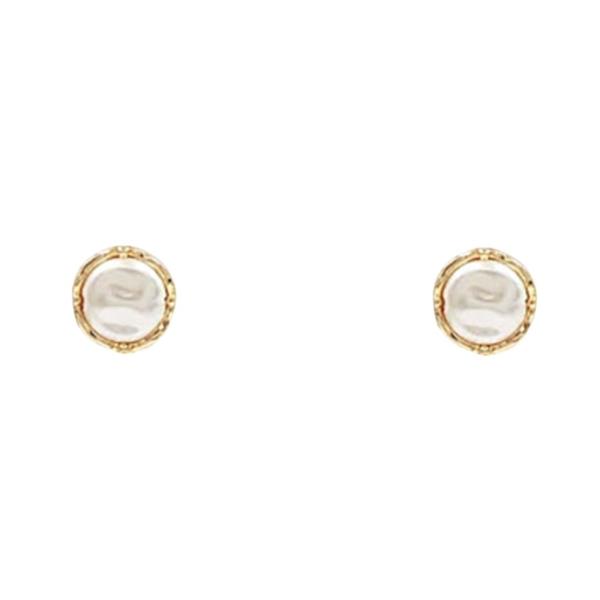 ROUND PEARL STUD EARRING