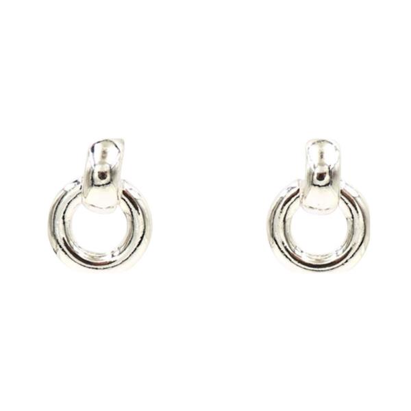 METAL DOUBLE RING STUD EARRING