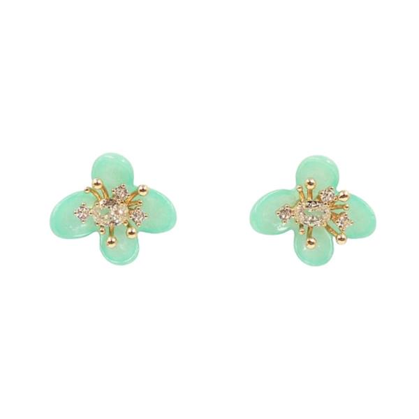 FLOWER RHINESTONE STUD EARRING