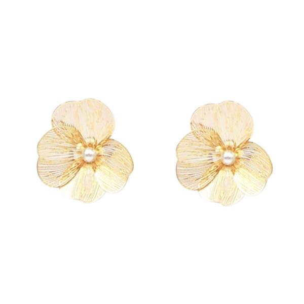 METAL FLOWER STUD EARRING