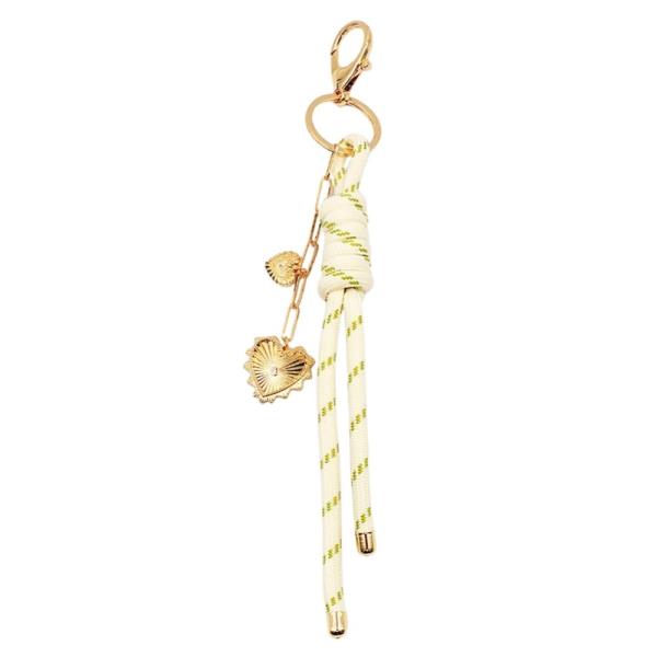 CORD TASSEL HEART CHARM BAG CHARM KEYCHAIN