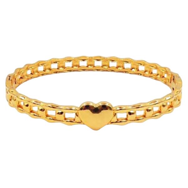 STAINLESS STEELHEART METAL BANGLE BRACELET