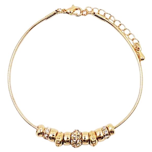 RHINESTONE MIX METAL CHAIN BRACELET