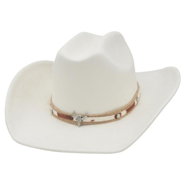 LONGHORN COW/JUTE BRAID BAND COWBOY HAT
