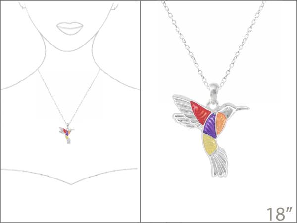 HUMMINGBIRD PENDANT METAL NECKLACE