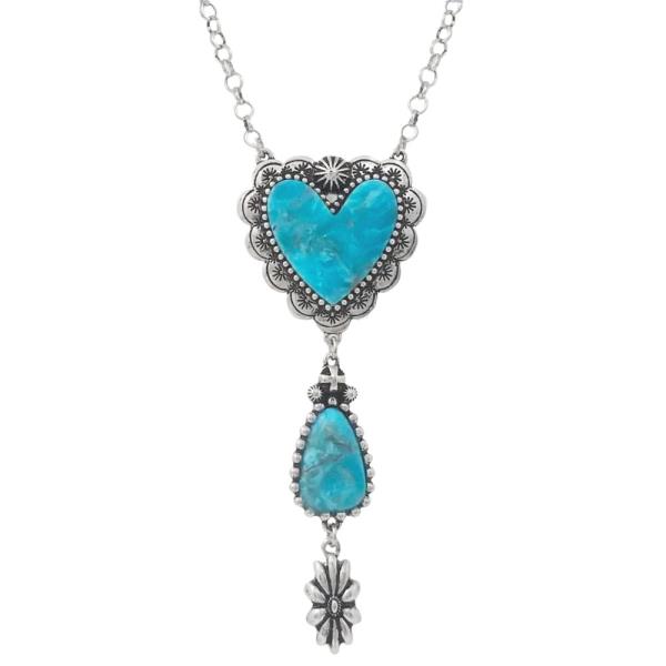 WESTERN STYLE HEART TEARDROP NECKLACE
