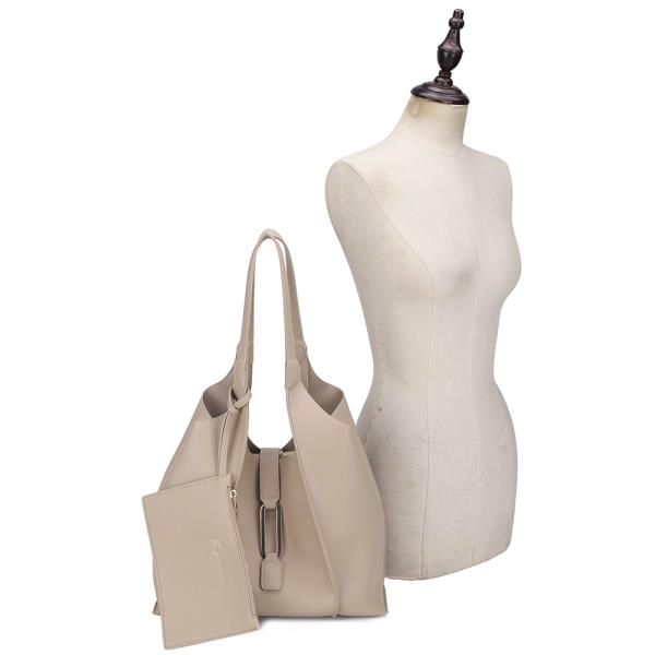 2IN1 FASHION SHOULDER TOTE W ZIPPER POUCH SET