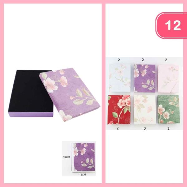 FLOWER PRINT JEWELRY GIFT BOX (12 UNITS)