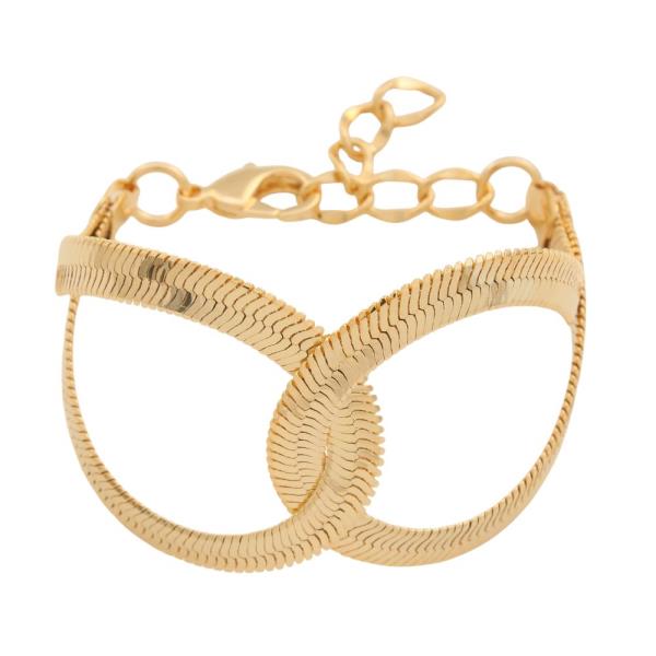 SODAJO CRISS CROSS METAL GOLD DIPPED BRACELET