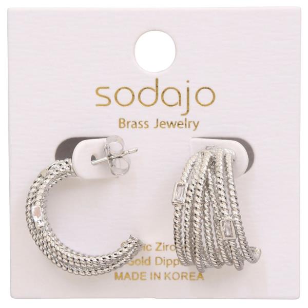 SODAJO TEXTURED MULTI HOOP OPEN HOOP EARRING