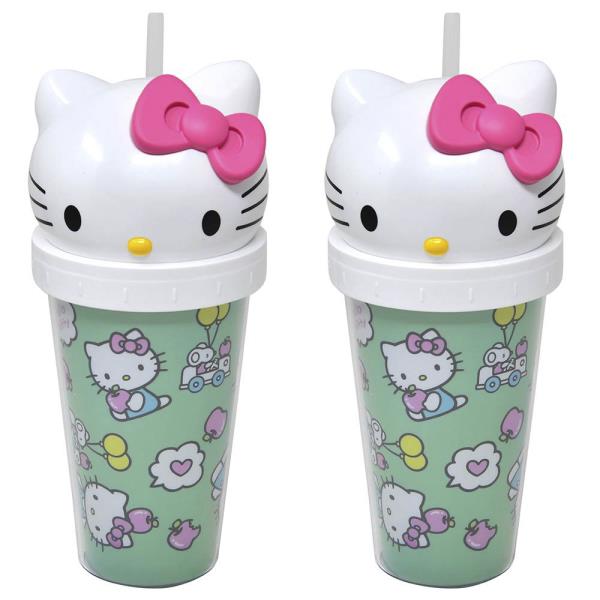 HELLO KITTY CUP W STRAW