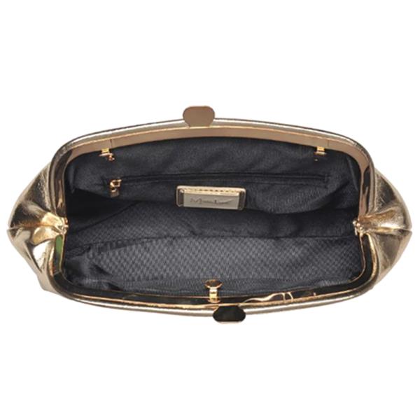 CAMILLE CRACKED LEATHER DESIGN CLUTCH BAG