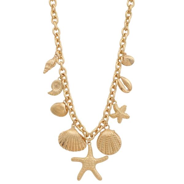 SDJ SEALIFE MULTI CHARM METAL NECKLACE