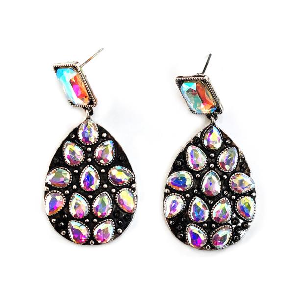 WESTERN IRIDESCENT TEARDROP DANGLE EARRING