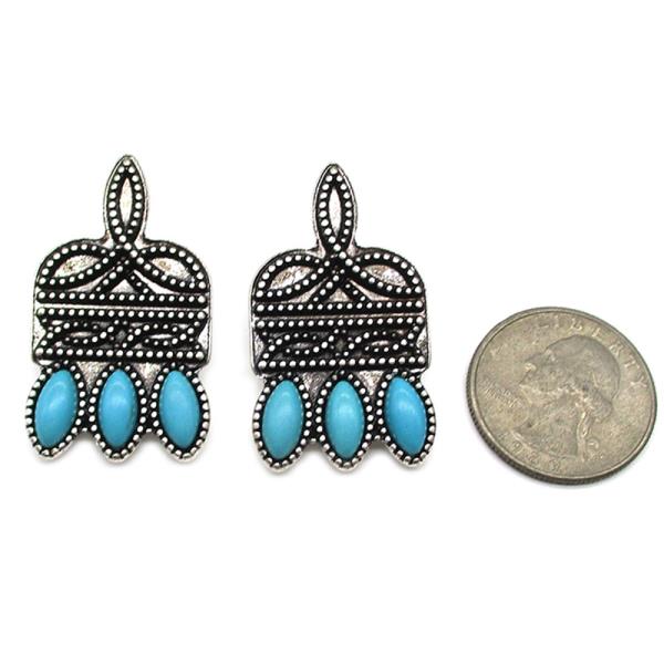 WESTERN FLORAL SCROLLWORK FILIGREE EARRING