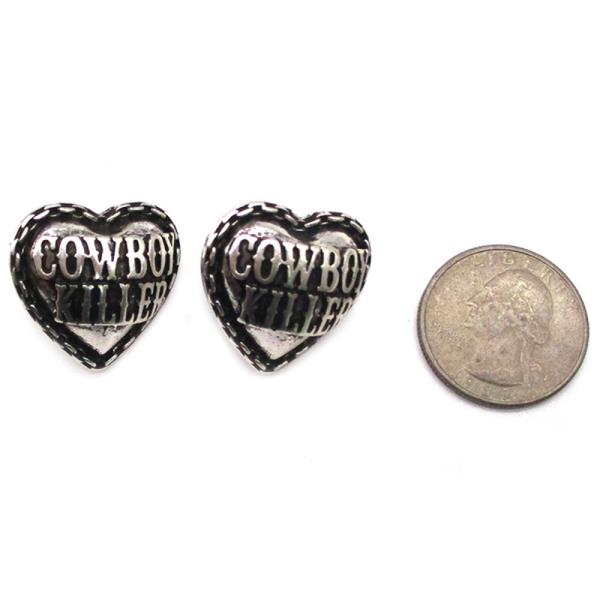 WESTERN COWBOY HEART SHAPE EARRING