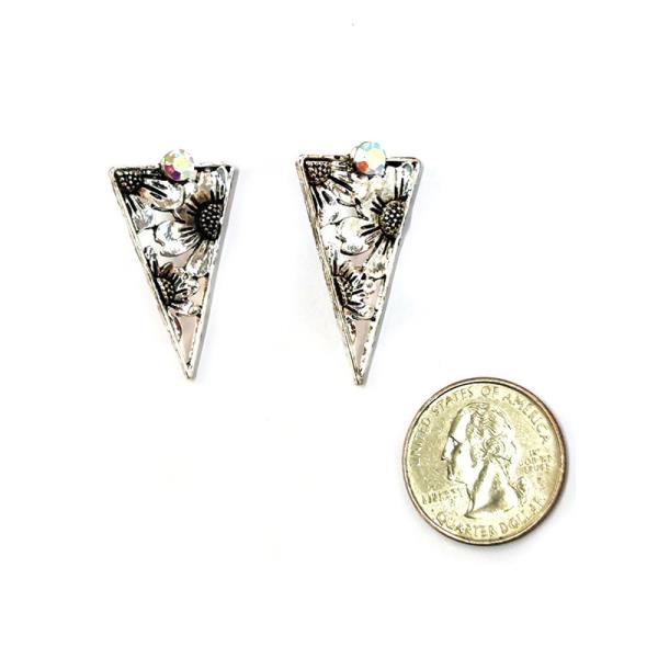 WESTERN SUNFLOWER TRIANGLE STUD EARRING