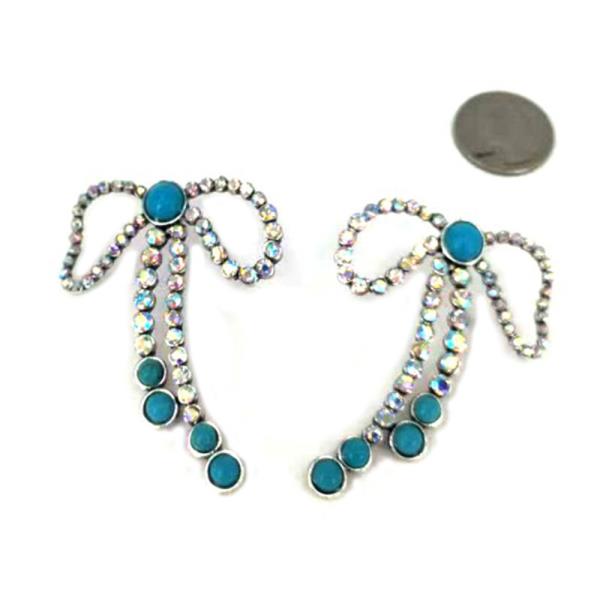 WESTERN RHINESTONE RIBBON TQ EARRING
