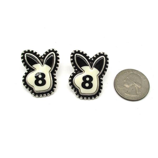 WESTERN NUMBER 8 BUNNY POST EARRING
