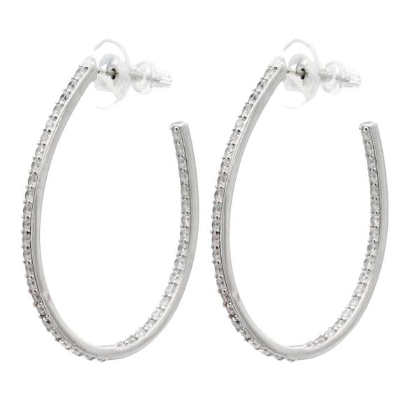 CUBIC ZIRCONIA HOOP EARRING