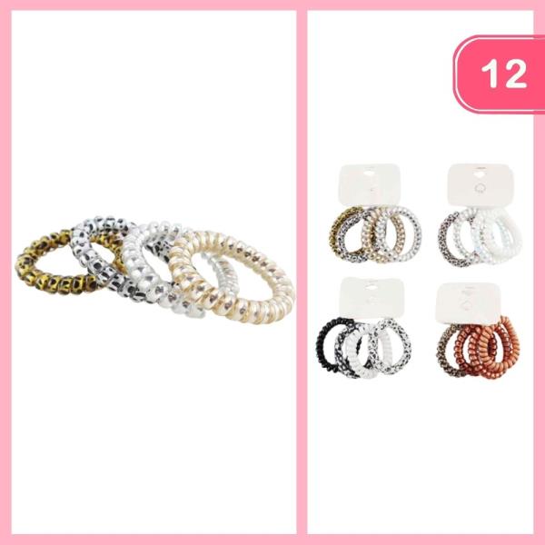 SPIRAL HAIR TIES (12 UNITS)