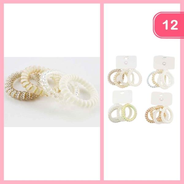 SPIRAL HAIR TIE (12 UNITS)