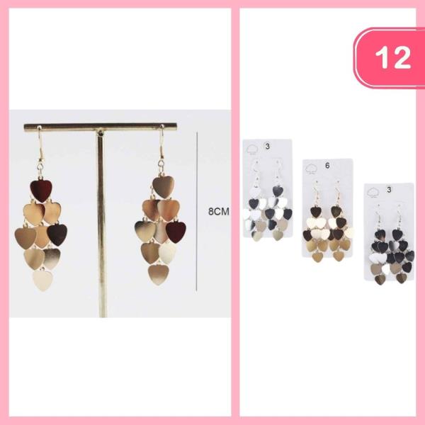 HEART DANGLE EARRING (12 UNITS)