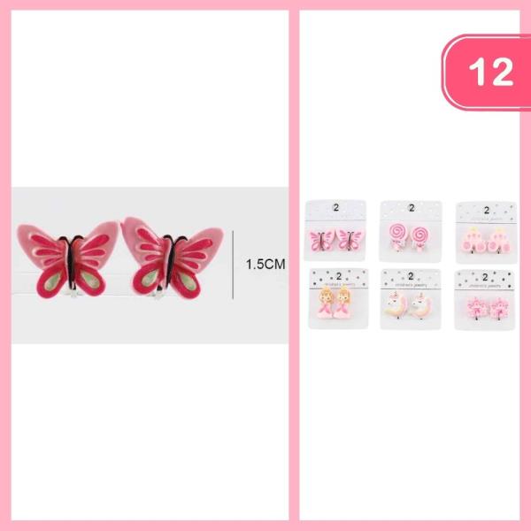 CUTE BUTTERFLY PRINCESS EARRINGS (12 UNITS)