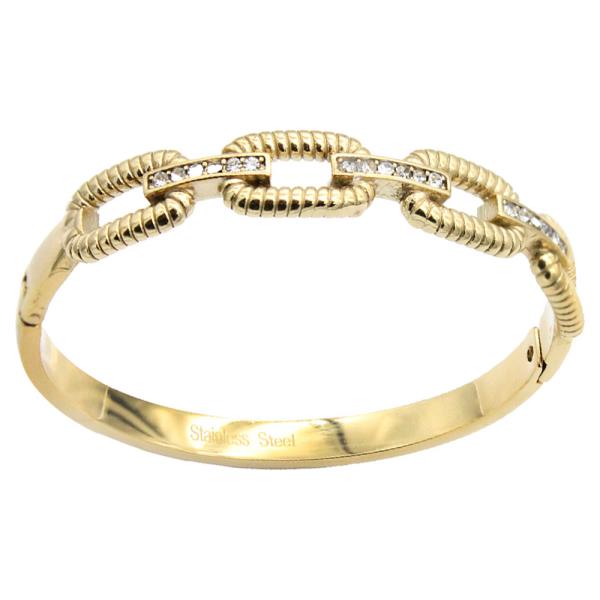 GOLD PLATED STAINLESS STEEL BANGLE BRACELET