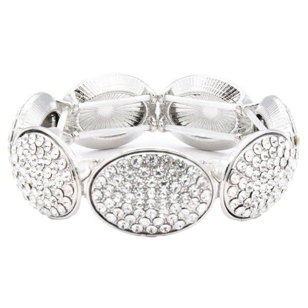 GOLD PLATED WITH CLEAR CRYSTAL STRETCH BRACELET