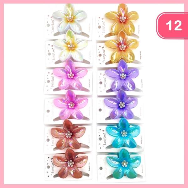 FLOWER HAIR CLAW CLIP (12 UNITS)