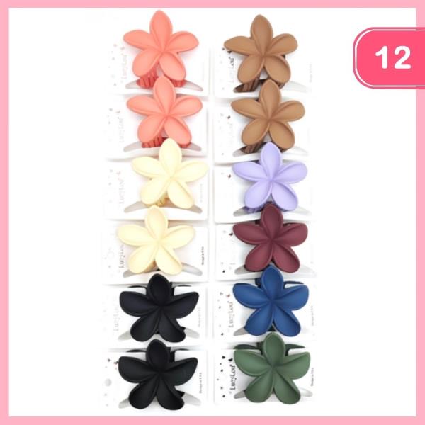 FLOWER HAIR CLAW CLIP (12 UNITS)