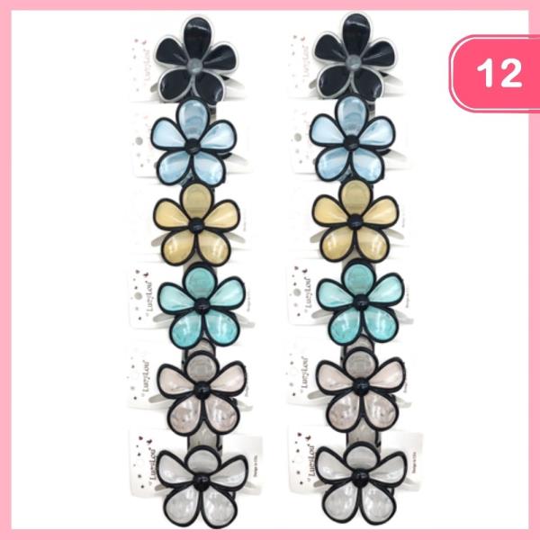 FLOWER HAIR CLAW CLIP (12 UNITS)