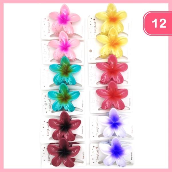 FLOWER HAIR CLAW CLIP (12 UNITS)