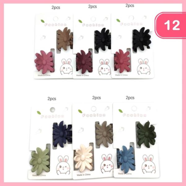 FLOWER HEART HAIR CLAW CLIP (12 UNITS)