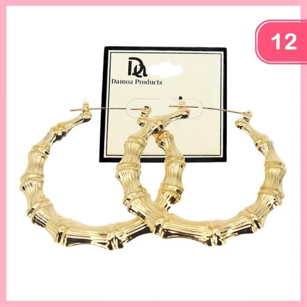 BAMBOO HOOP EARRINGS (12 UNITS)