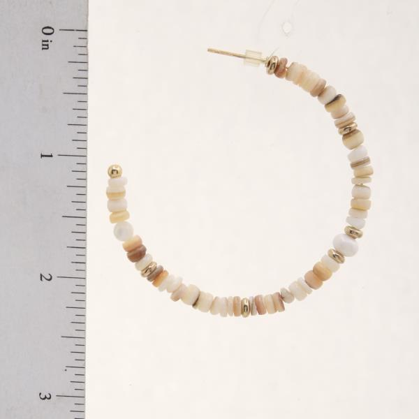 BEADED OPEN HOOP EARRING