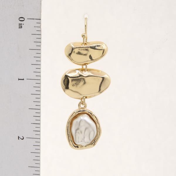 PEARL BEAD METAL DANGLE EARRING
